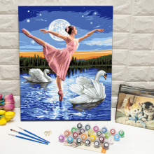 Ballet dancer swan lake DIY Paint by Numbers for leisure time